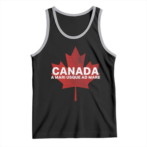 Funny Canada A Mari Usque Ad Mare Tank Top Canadian Flag Patriotic TS11 Black Athletic Heather Print Your Wear