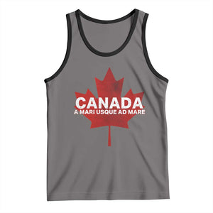 Funny Canada A Mari Usque Ad Mare Tank Top Canadian Flag Patriotic TS11 Deep Heather Black Print Your Wear