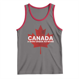 Funny Canada A Mari Usque Ad Mare Tank Top Canadian Flag Patriotic TS11 Deep Heather Red Print Your Wear