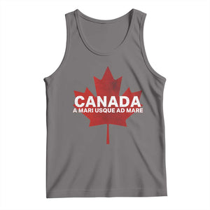 Funny Canada A Mari Usque Ad Mare Tank Top Canadian Flag Patriotic TS11 Deep Heather Print Your Wear