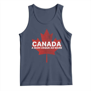 Funny Canada A Mari Usque Ad Mare Tank Top Canadian Flag Patriotic TS11 Navy Print Your Wear