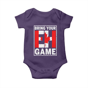 Funny Canada Pride Bring Your Eh Game Baby Onesie Canadian Flag TS11 Purple Print Your Wear