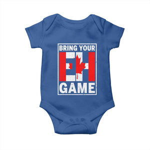 Funny Canada Pride Bring Your Eh Game Baby Onesie Canadian Flag TS11 Royal Blue Print Your Wear