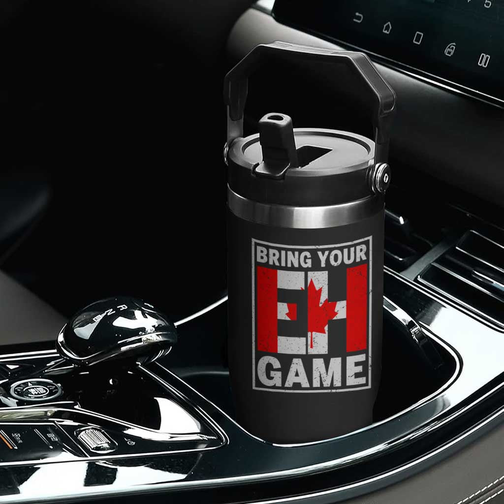 Funny Canada Pride Bring Your Eh Game Flip Straw Tumbler Canadian Flag TS11 Print Your Wear