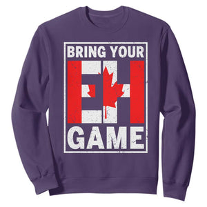 Funny Canada Pride Bring Your Eh Game Sweatshirt Canadian Flag TS11 Purple Print Your Wear