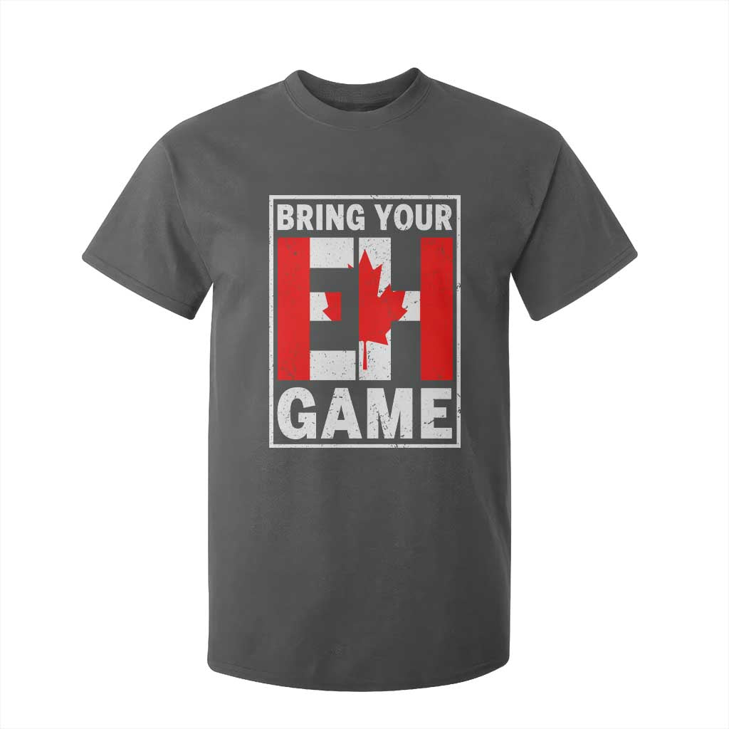 Funny Canada Pride Bring Your Eh Game T Shirt For Kid Canadian Flag TS11 Dark Heather Print Your Wear