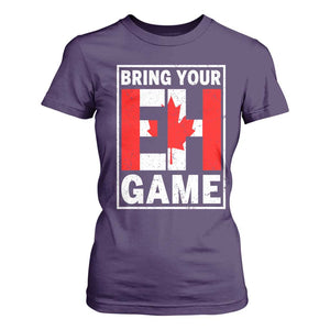 Funny Canada Pride Bring Your Eh Game T Shirt For Women Canadian Flag TS11 Purple Print Your Wear