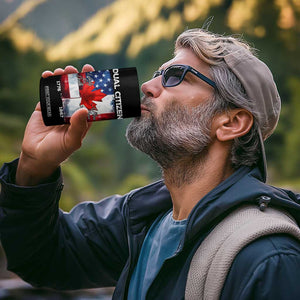 Funny Canadian American 4 in 1 Can Cooler Tumbler Dual Citizen Liberty Or Death A Mari Usque Ad Mare TS11 Print Your Wear