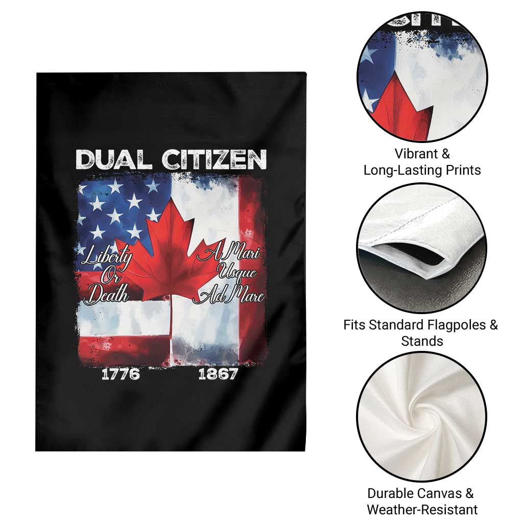 Funny Canadian American Garden Flag Dual Citizen Liberty Or Death A Mari Usque Ad Mare TS11 Print Your Wear