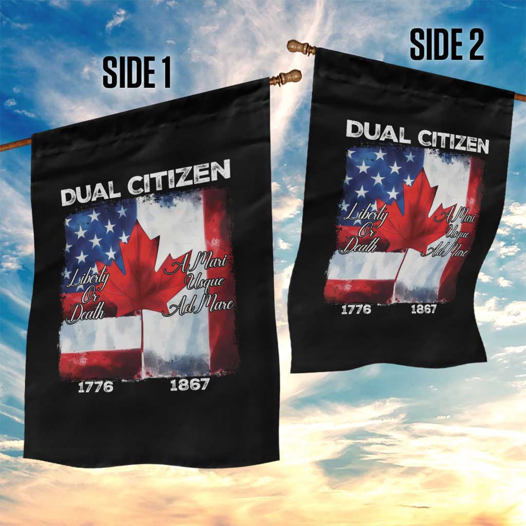 Funny Canadian American Garden Flag Dual Citizen Liberty Or Death A Mari Usque Ad Mare TS11 Print Your Wear