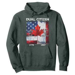 Funny Canadian American Hoodie Dual Citizen Liberty Or Death A Mari Usque Ad Mare TS11 Dark Forest Green Print Your Wear