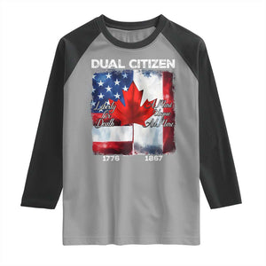 Funny Canadian American Raglan Shirt Dual Citizen Liberty Or Death A Mari Usque Ad Mare TS11 Sport Gray Black Print Your Wear