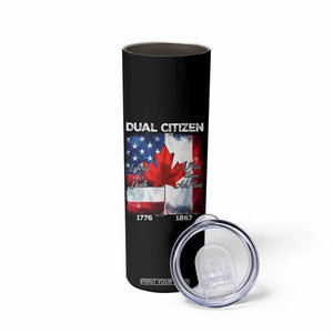 Funny Canadian American Skinny Tumbler Dual Citizen Liberty Or Death A Mari Usque Ad Mare TS11 Print Your Wear