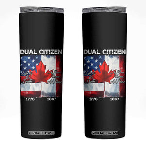 Funny Canadian American Skinny Tumbler Dual Citizen Liberty Or Death A Mari Usque Ad Mare TS11 Black Print Your Wear