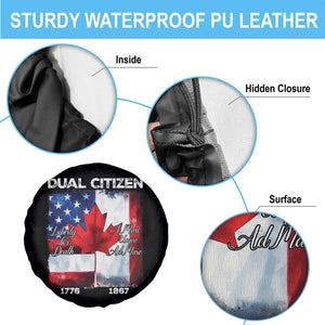 Funny Canadian American Spare Tire Cover Dual Citizen Liberty Or Death A Mari Usque Ad Mare TS11 Print Your Wear