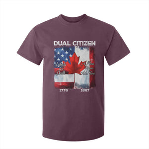 Funny Canadian American T Shirt For Kid Dual Citizen Liberty Or Death A Mari Usque Ad Mare TS11 Maroon Print Your Wear