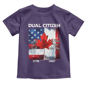 Funny Canadian American Toddler T Shirt Dual Citizen Liberty Or Death A Mari Usque Ad Mare TS11 Purple Print Your Wear