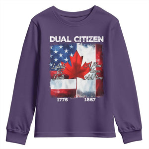 Funny Canadian American Youth Sweatshirt Dual Citizen Liberty Or Death A Mari Usque Ad Mare TS11 Purple Print Your Wear