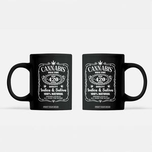 Funny Cannabis High Time Coffee Mug Old 420 Indica & Sativa Weed TS02 Black Print Your Wear