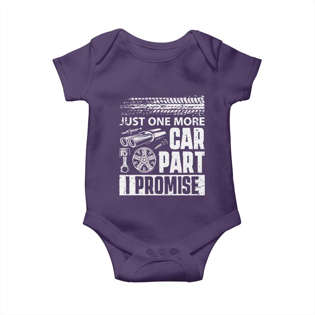Funny Car Mechanic Just One More Car Part I Promise Baby Onesie Car Lover Gag TS11 Purple Print Your Wear