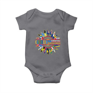 Funny Caribbean American Heritage Month Baby Onesie Flower TS11 Charcoal Print Your Wear