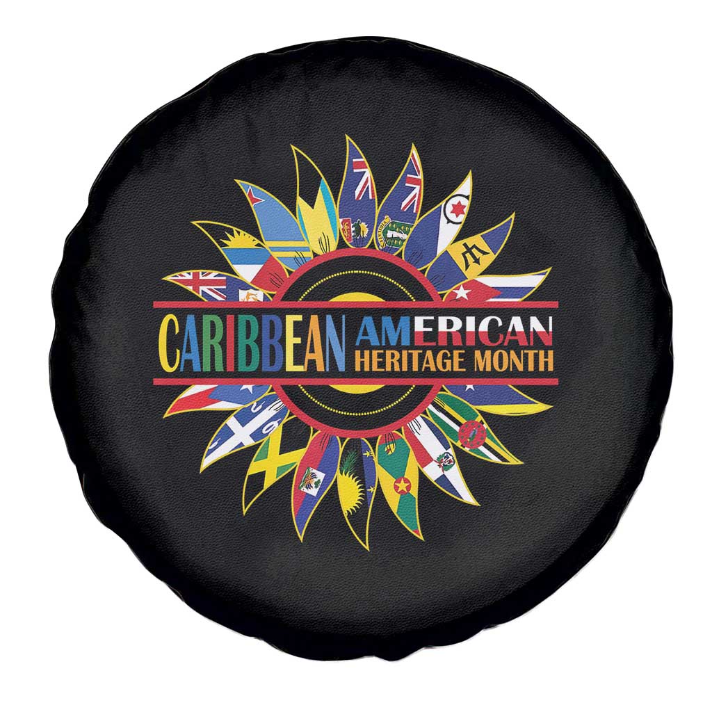 Funny Caribbean American Heritage Month Spare Tire Cover Flower TS11 Print Your Wear