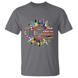 Funny Caribbean American Heritage Month T Shirt Flower TS11 Charcoal Print Your Wear