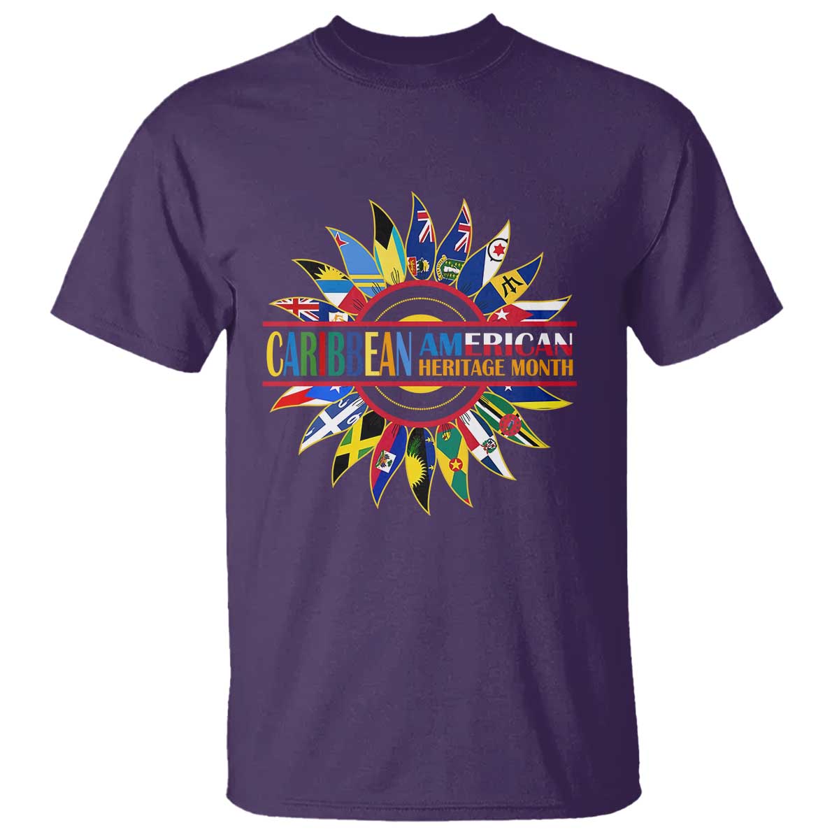 Funny Caribbean American Heritage Month T Shirt Flower TS11 Purple Print Your Wear
