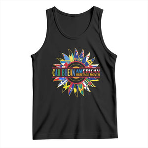 Funny Caribbean American Heritage Month Tank Top Flower TS11 Black Print Your Wear