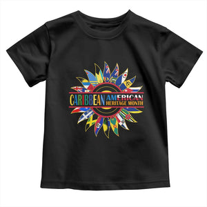 Funny Caribbean American Heritage Month Toddler T Shirt Flower TS11 Black Print Your Wear