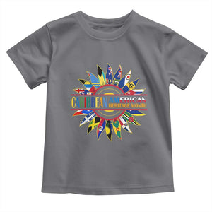 Funny Caribbean American Heritage Month Toddler T Shirt Flower TS11 Charcoal Print Your Wear