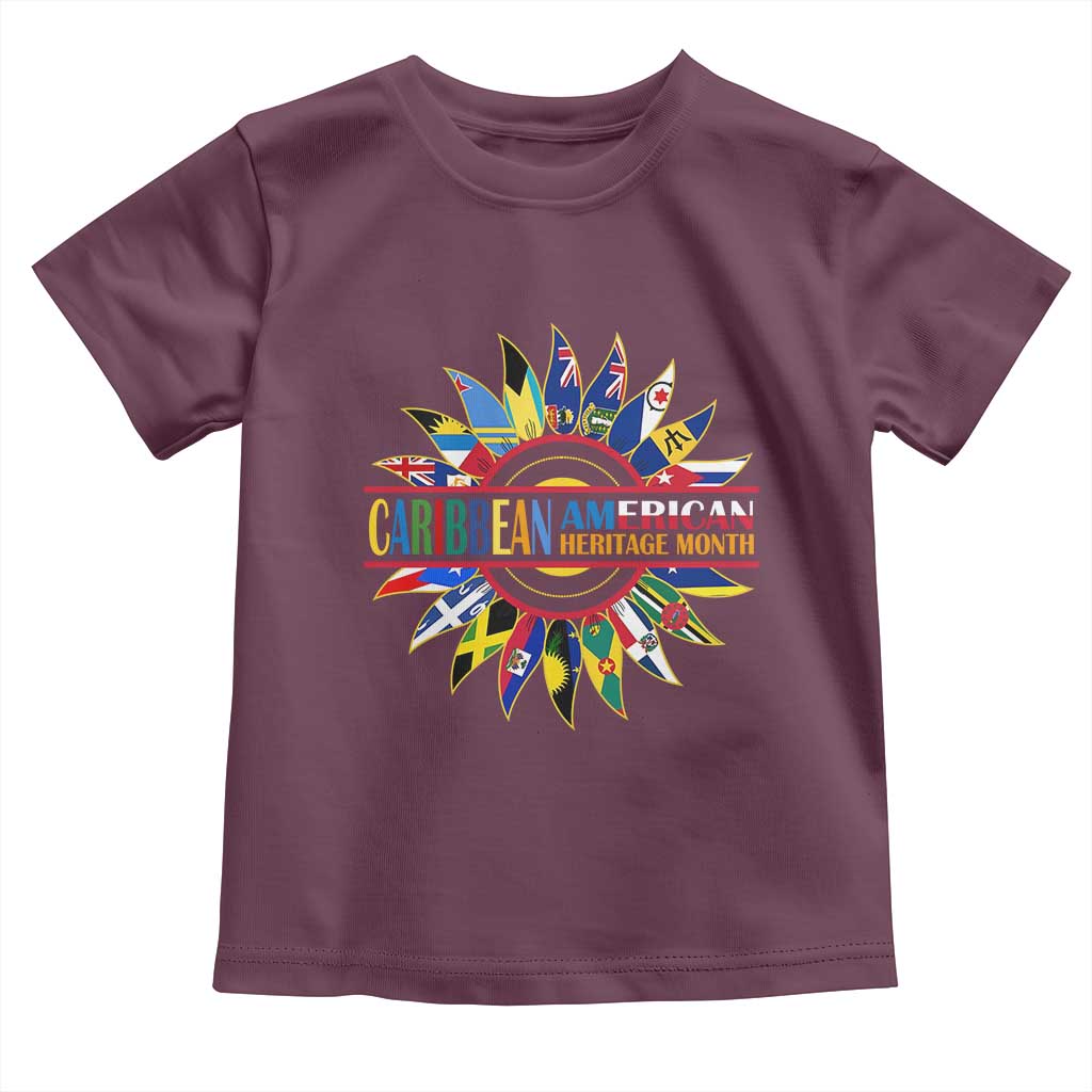 Funny Caribbean American Heritage Month Toddler T Shirt Flower TS11 Maroon Print Your Wear