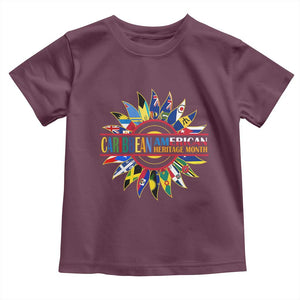 Funny Caribbean American Heritage Month Toddler T Shirt Flower TS11 Maroon Print Your Wear