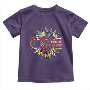 Funny Caribbean American Heritage Month Toddler T Shirt Flower TS11 Purple Print Your Wear