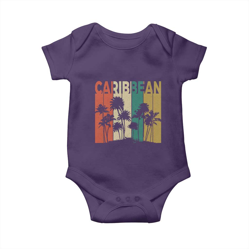 Funny Caribbean Vintage Palm Tree Sunset Summer Beach Vacation Baby Onesie TS11 Purple Print Your Wear