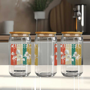 Funny Caribbean Vintage Palm Tree Sunset Summer Beach Vacation Glass Can TS11 Print Your Wear