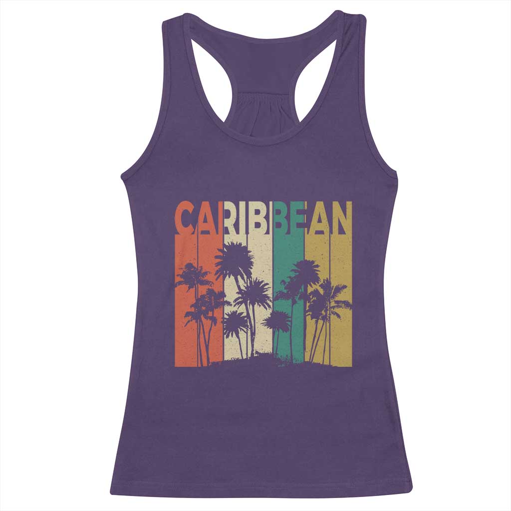 Funny Caribbean Vintage Palm Tree Sunset Summer Beach Vacation Racerback Tank Top TS11 Purple Print Your Wear