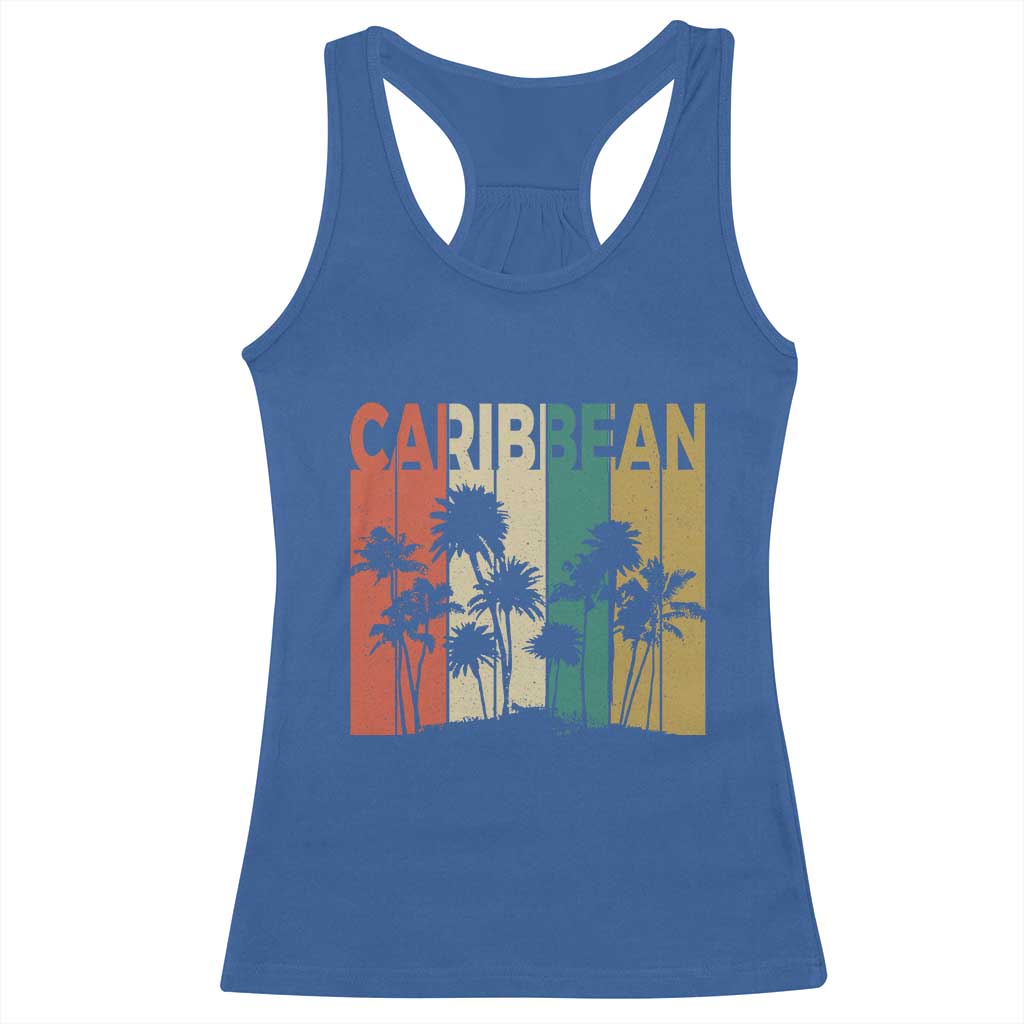 Funny Caribbean Vintage Palm Tree Sunset Summer Beach Vacation Racerback Tank Top TS11 Royal Blue Print Your Wear
