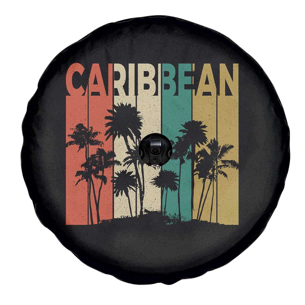 Funny Caribbean Vintage Palm Tree Sunset Summer Beach Vacation Spare Tire Cover TS11 Print Your Wear