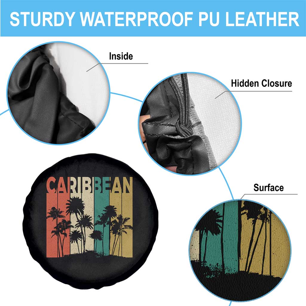 Funny Caribbean Vintage Palm Tree Sunset Summer Beach Vacation Spare Tire Cover TS11 Print Your Wear