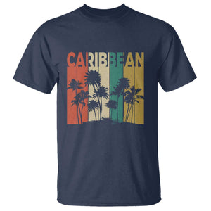 Funny Caribbean Vintage Palm Tree Sunset Summer Beach Vacation T Shirt TS11 Navy Print Your Wear