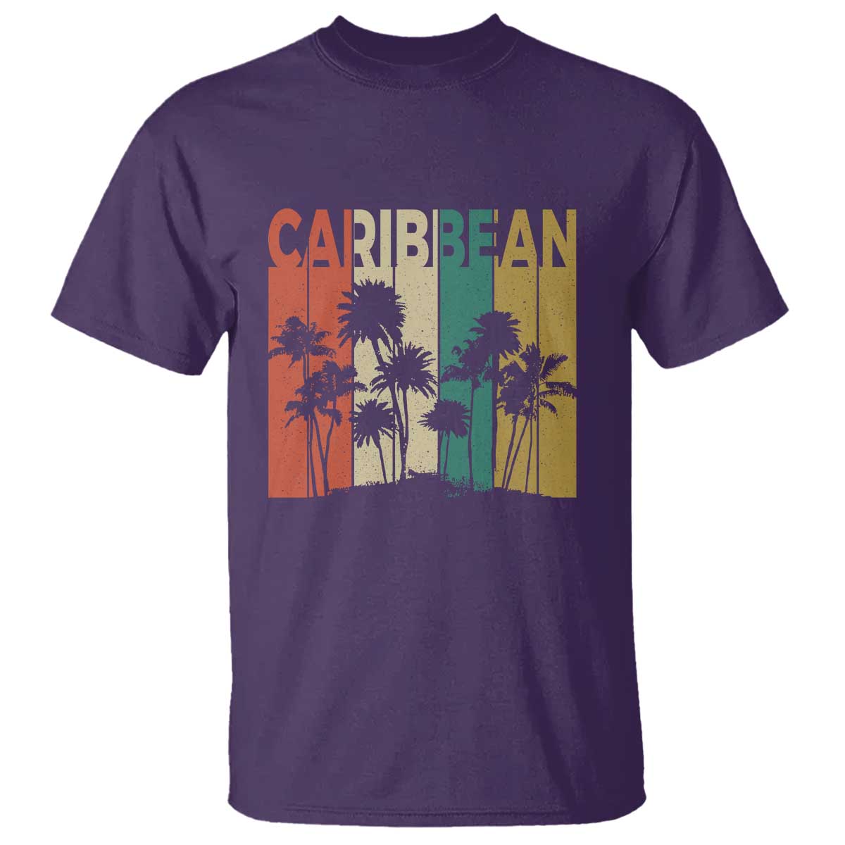 Funny Caribbean Vintage Palm Tree Sunset Summer Beach Vacation T Shirt TS11 Purple Print Your Wear