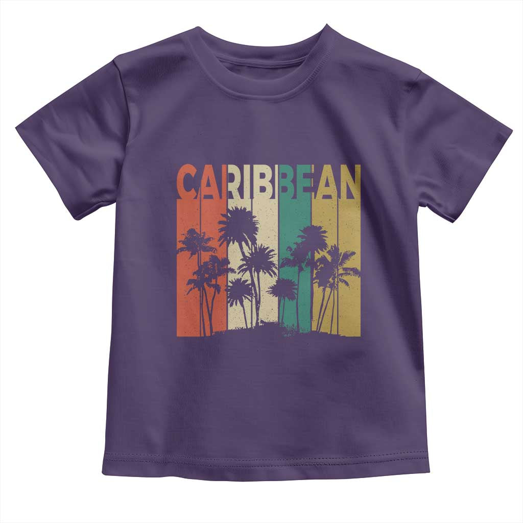 Funny Caribbean Vintage Palm Tree Sunset Summer Beach Vacation Toddler T Shirt TS11 Purple Print Your Wear