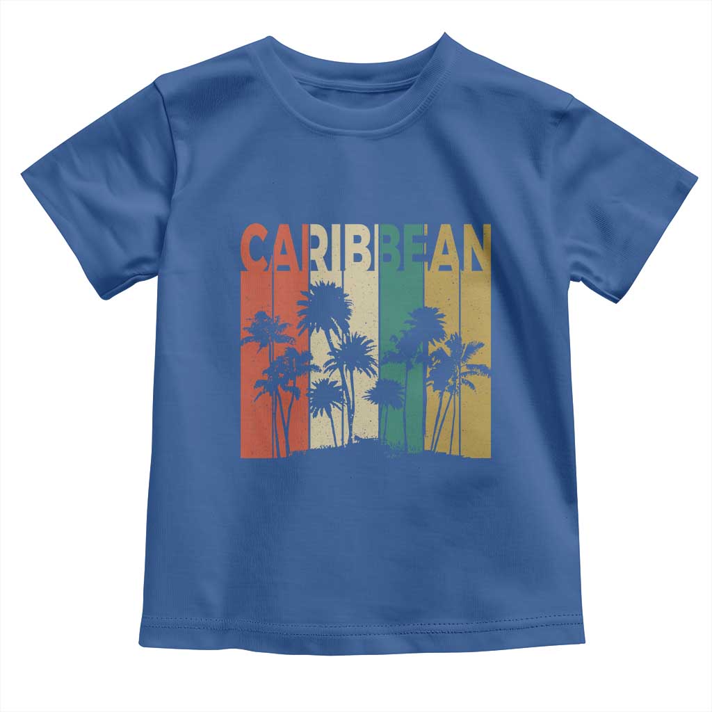 Funny Caribbean Vintage Palm Tree Sunset Summer Beach Vacation Toddler T Shirt TS11 Royal Blue Print Your Wear