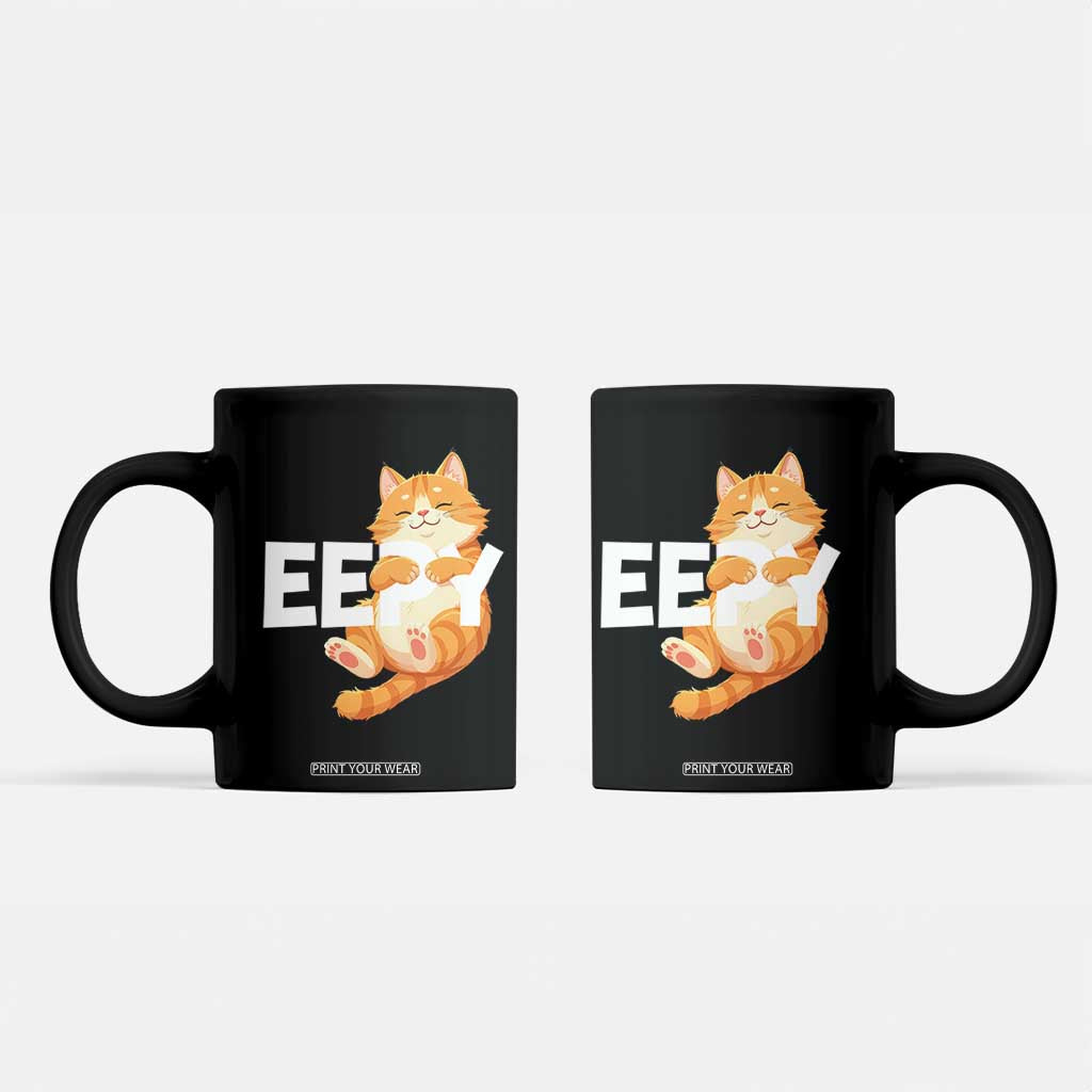 Funny Cat Meme Coffee Mug Eepy Cat Silly Sleepy Cat TS09 Black Print Your Wear