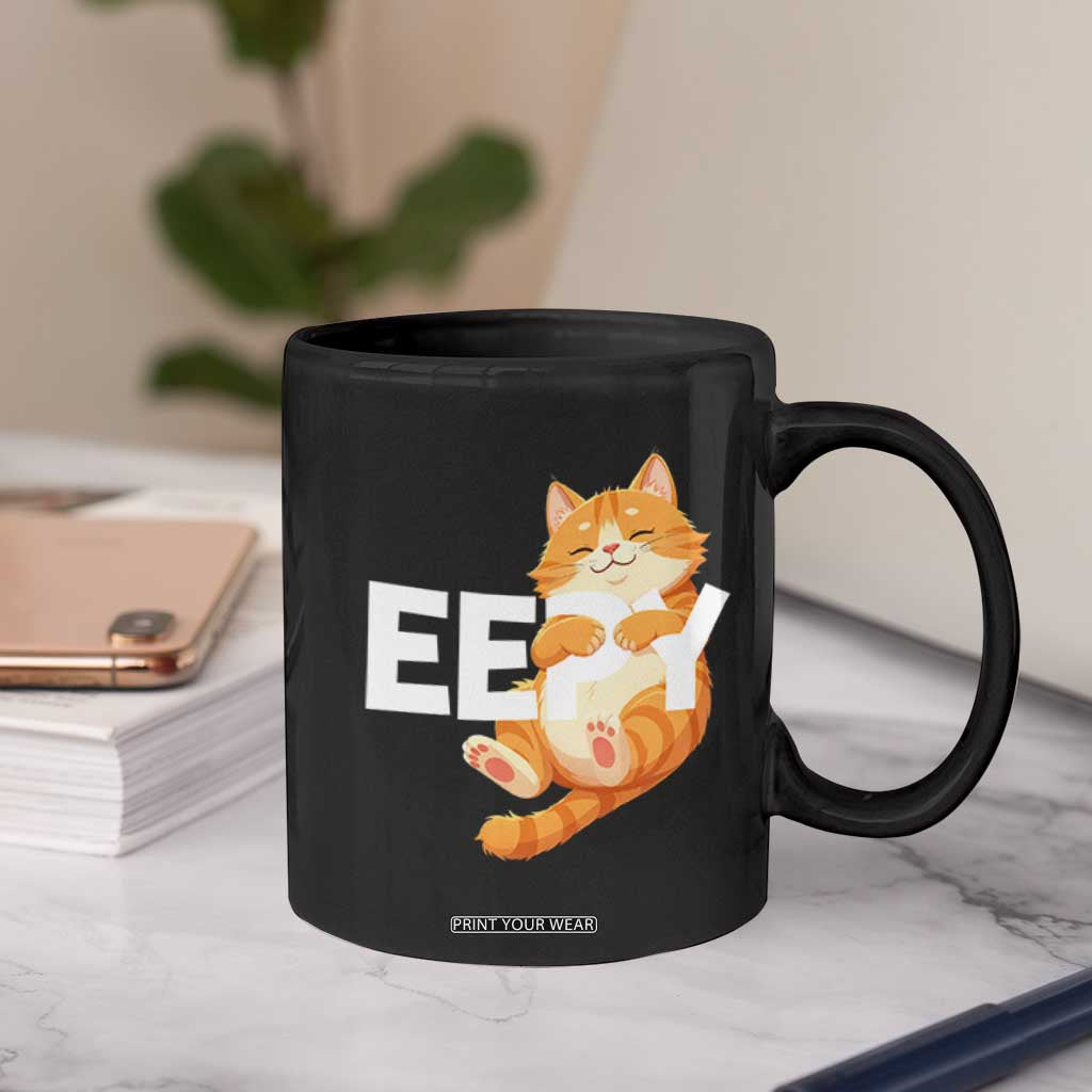 Funny Cat Meme Coffee Mug Eepy Cat Silly Sleepy Cat TS09 Print Your Wear