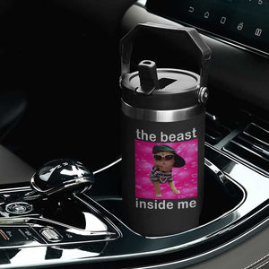 Funny Cat Meme Flip Straw Tumbler The Beast Inside Me TS09 Print Your Wear
