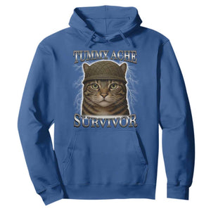Funny Cat Meme Humor Hoodie Tummy Ache Survivor Lightning Cats Parody TS02 Royal Blue Print Your Wear