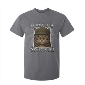 Funny Cat Meme Humor T Shirt For Kid Tummy Ache Survivor Lightning Cats Parody TS02 Charcoal Print Your Wear