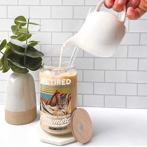 Funny Cat Retired Glass Can Not My Problem Anymore 90s Vintage Style TS10 Print Your Wear